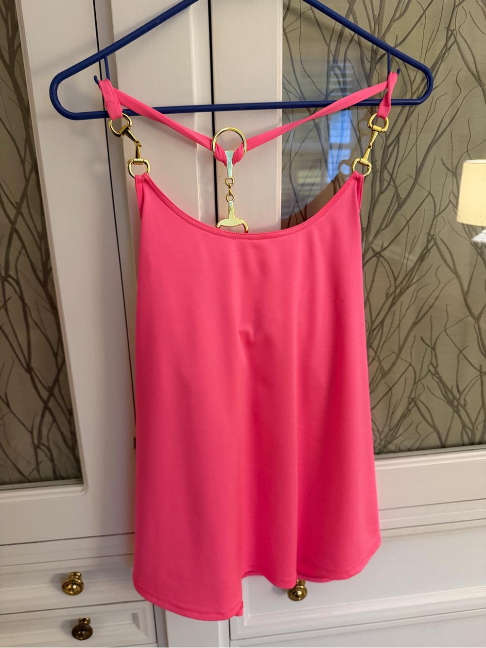 JB by Julie Brown Hot Pink Halter Camisole with Gold Hardware